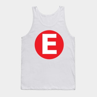 Letter E Big Red Dot Letters & Numbers Tank Top